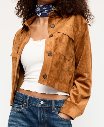 Old Navy Women Classic Suede Leather Jacket