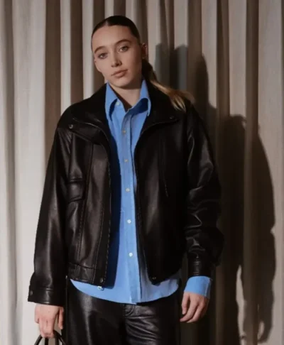 Paige Bueckers Custom Coach Black Leather Jacket