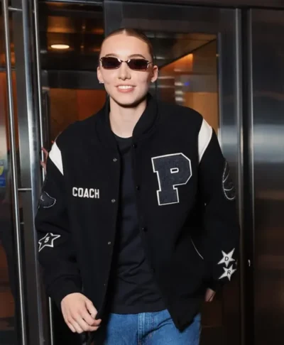 Paige Bueckers Custom Coach Black Varsity Jacket