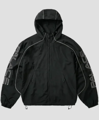 Palace Piped Hooded Black Shell Jacket