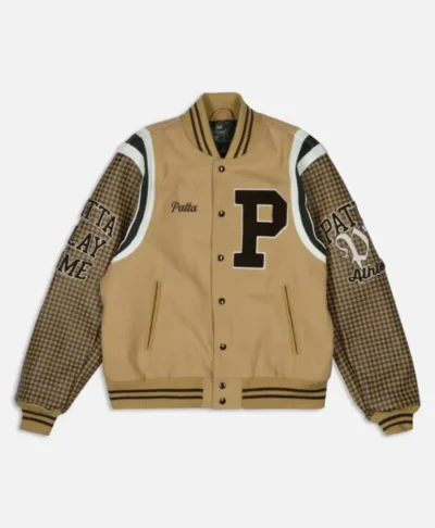 Patta Athletic P Houndstooth Wool Varsity Jacket