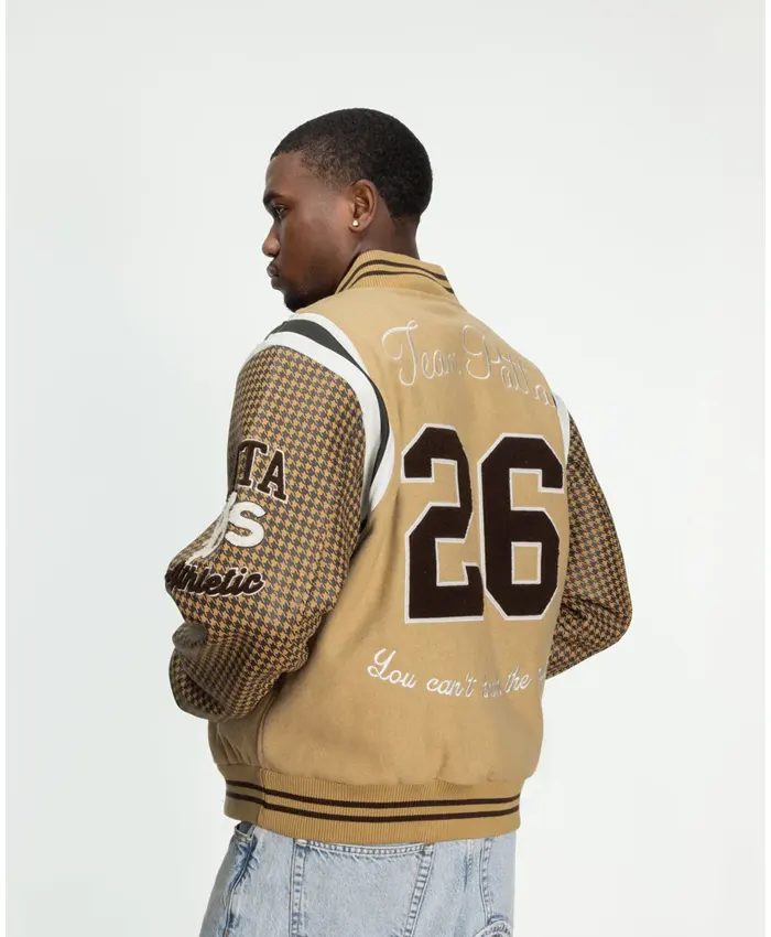Patta Athletic P Houndstooth Wool Varsity Jacket