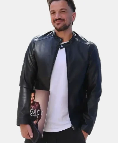 Peter Andre Global Radio Studios Leather Jacket