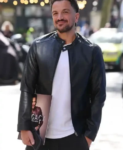 Peter Andre Global Radio Studios Leather Jacket
