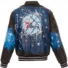 Philadelphia 76ers Black Leather Bomber Jacket