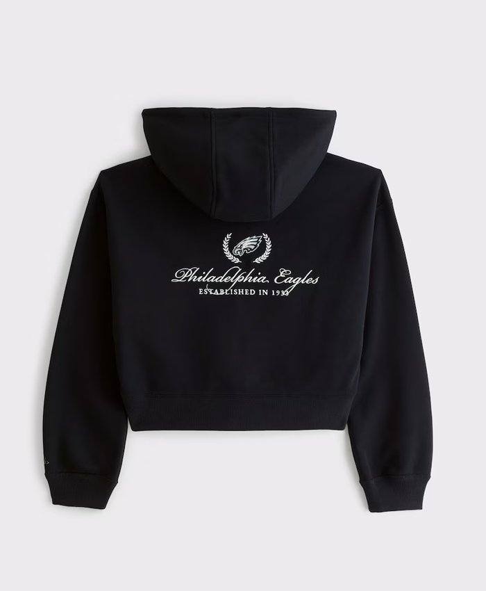 Philadelphia Eagles Abercrombie & Fitch Black Full-Zip Hooded Jacket