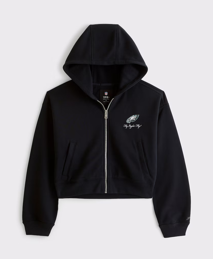 Philadelphia Eagles Abercrombie & Fitch Black Full-Zip Hooded Jacket
