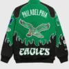 Philadelphia Eagles Black and Green Racing Jacket