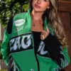 Philadelphia Eagles Black and Green Racing Jacket