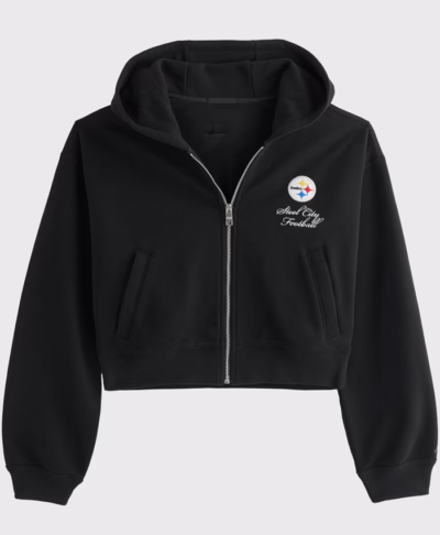 Pittsburgh Steelers Abercrombie & Fitch Black Full-Zip Hooded Jacket