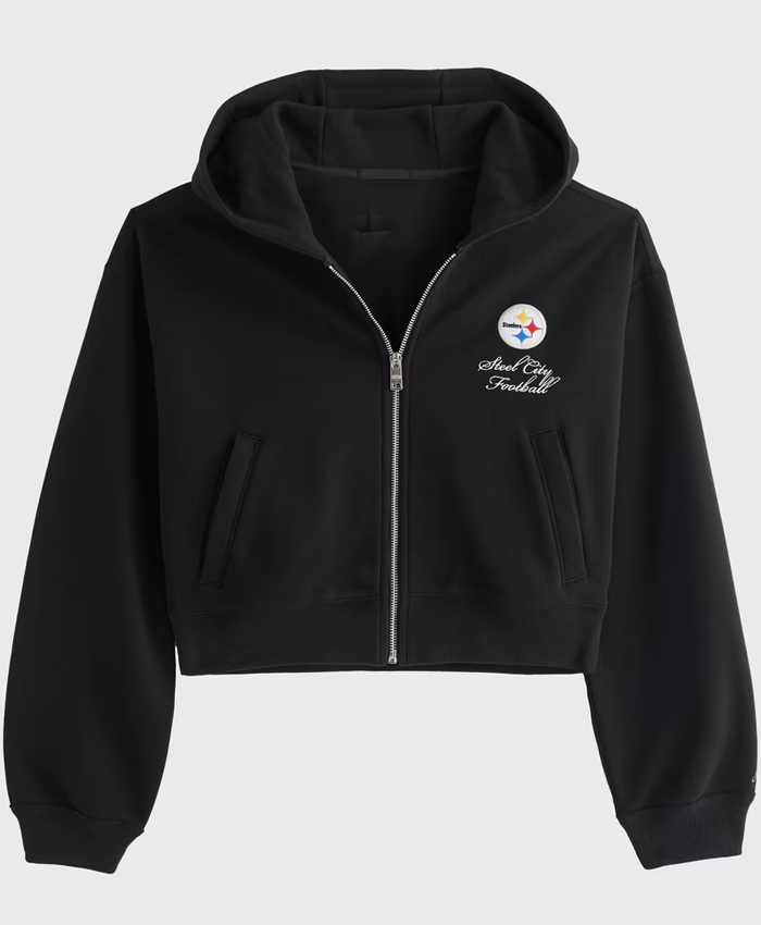 Pittsburgh Steelers Abercrombie & Fitch Black Full-Zip Hooded Jacket