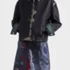 Prada FW26 Black Bonded Leather Houndstooth Jacket