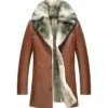 Premium Lambskin Leather Shearling Long Coat