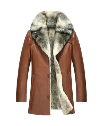 Premium Lambskin Leather Shearling Long Coat