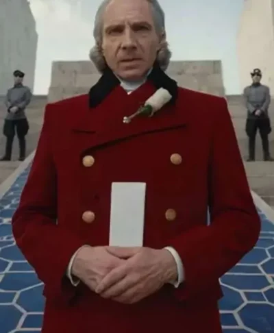 Ralph Fiennes Sunrise on the Reaping 2026 Red Coat