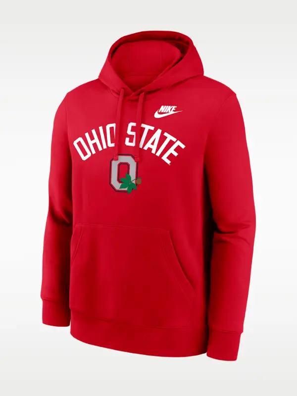 Red Nike Ohio State Legacy Arch Club Hoodie