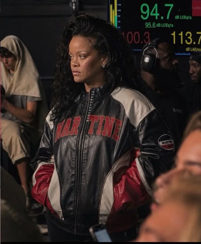Rihanna Martine Rose Superbowl Leather Jacket