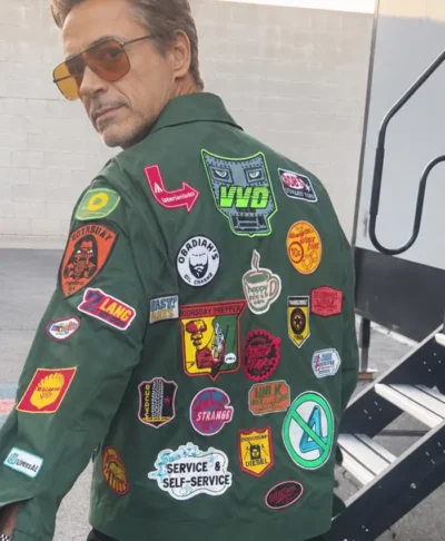 Robert Downey Jr. Green Patch Jacket