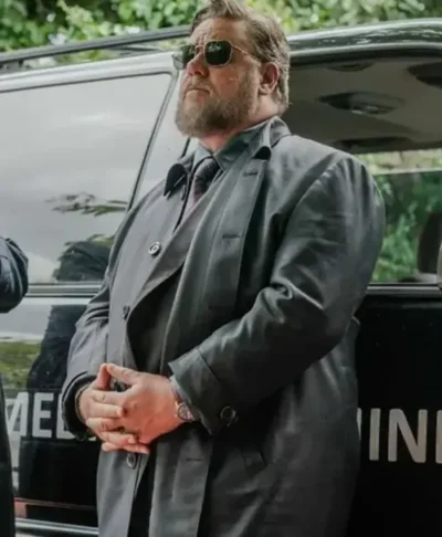 Russell Crowe Sleeping Dogs 2024 Black Leather Coat