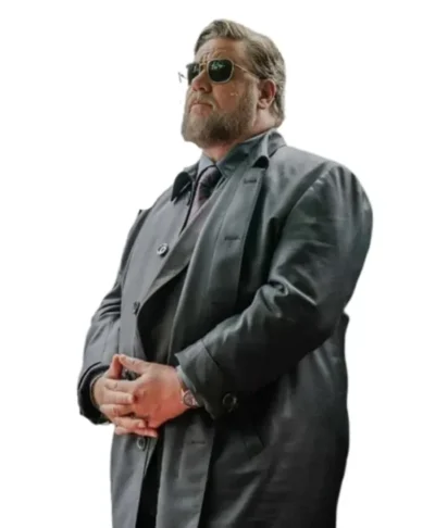 Russell Crowe Sleeping Dogs 2024 Black Leather Coat