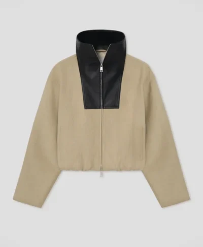 SGA Two Tone High Neck Suede Jacket