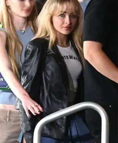 Sabrina Carpenter Chiefs Black Leather Jacket