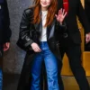 Sadie Sink Spider-Man Brand New Day 2026 Black Leather Coat