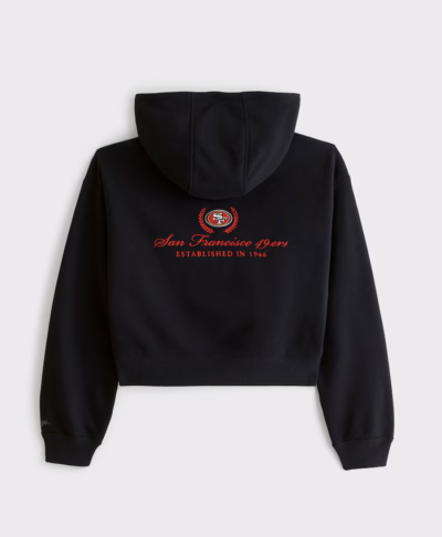 San Francisco 49ers Abercrombie & Fitch Black Full-Zip Hooded Jacket