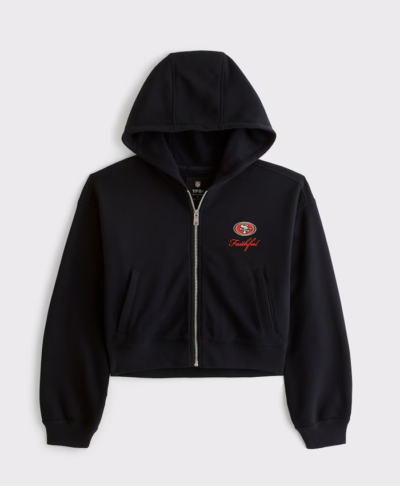 San Francisco 49ers Abercrombie & Fitch Black Full-Zip Hooded Jacket
