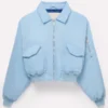 Scarlet And Sam sky blue Bomber Jacket