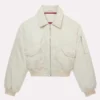 Scarlet And Sam white Bomber Jacket