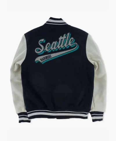 Seattle Mariners Script Tail Letterman Varsity Jacket