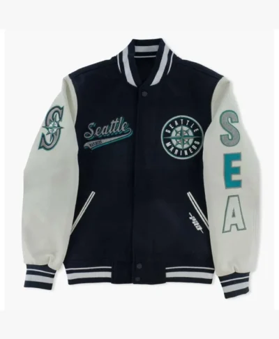 Seattle Mariners Script Tail Letterman Varsity Jacket