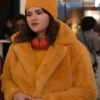 Selena Gomez Only Murders In The Building S04 Yellow Fur Jacket