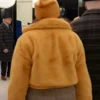 Selena Gomez Only Murders In The Building S04 Yellow Fur Jacket