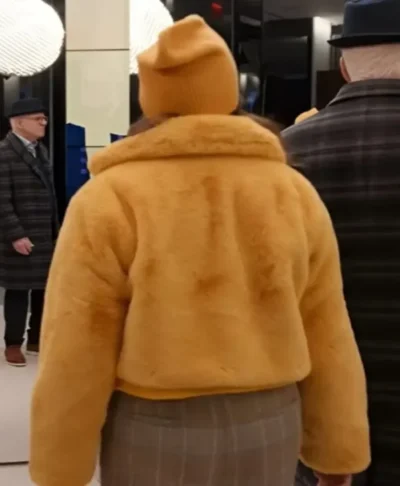 Selena Gomez Only Murders In The Building S04 Yellow Fur Jacket