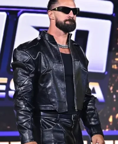 Seth Rollins SummerSlam 2026 Black Leather Jacket