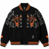 Shop Palace x South2 West8 Cowichan Black Full Zip Up Varsity Jacket For Sale