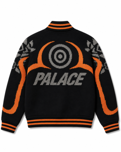 Shop Palace x South2 West8 Cowichan Black Full Zip Up Varsity Jacket For Sale