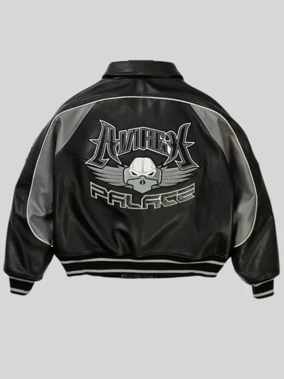 Shop now Palace x Avirex Black Leather Jacket