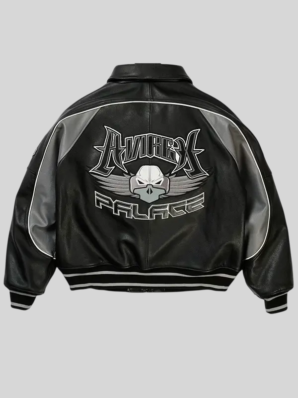 Shop now Palace x Avirex Black Leather Jacket