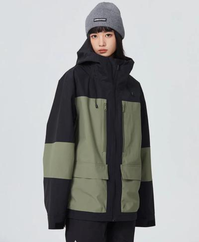 Snowboard Women’s Color Block Mountain Black/Green Jacket
