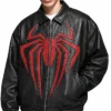 Spider-Man Black Leather Bomber Jacket