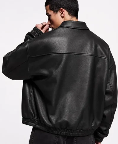 Spider-Man Black Leather Bomber Jacket
