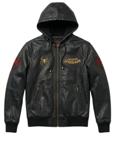 Spider Man: Brand New Day Hooded Leather Jacket