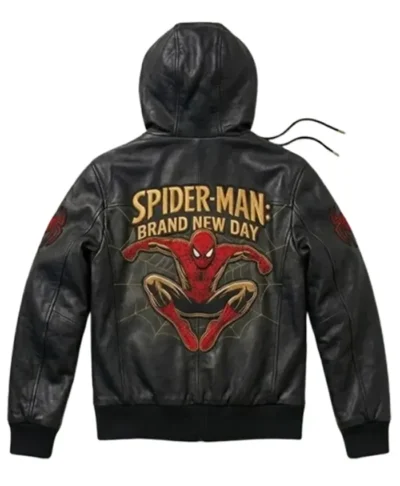 Spider Man: Brand New Day Hooded Leather Jacket