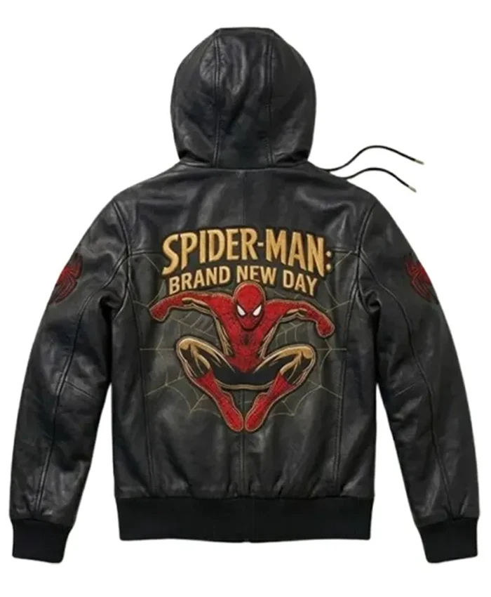 Spider Man: Brand New Day Hooded Leather Jacket