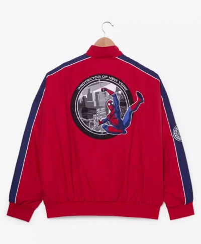 Spider Man Red Leather Moto Jacket