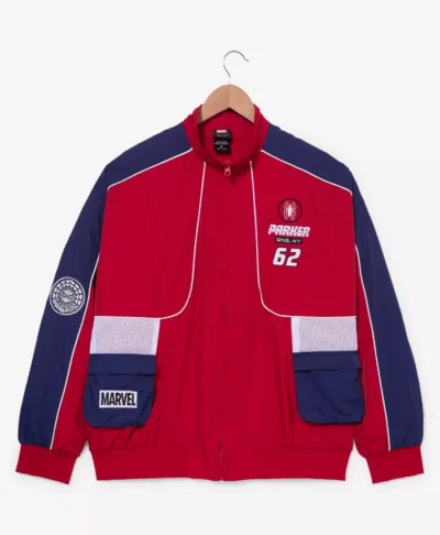 Spider Man Red Leather Moto Jacket