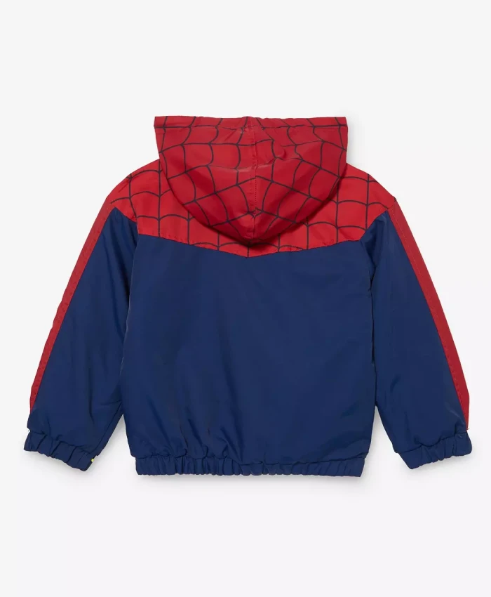 Spider Man Red and Navy Blue Hooded Jacket